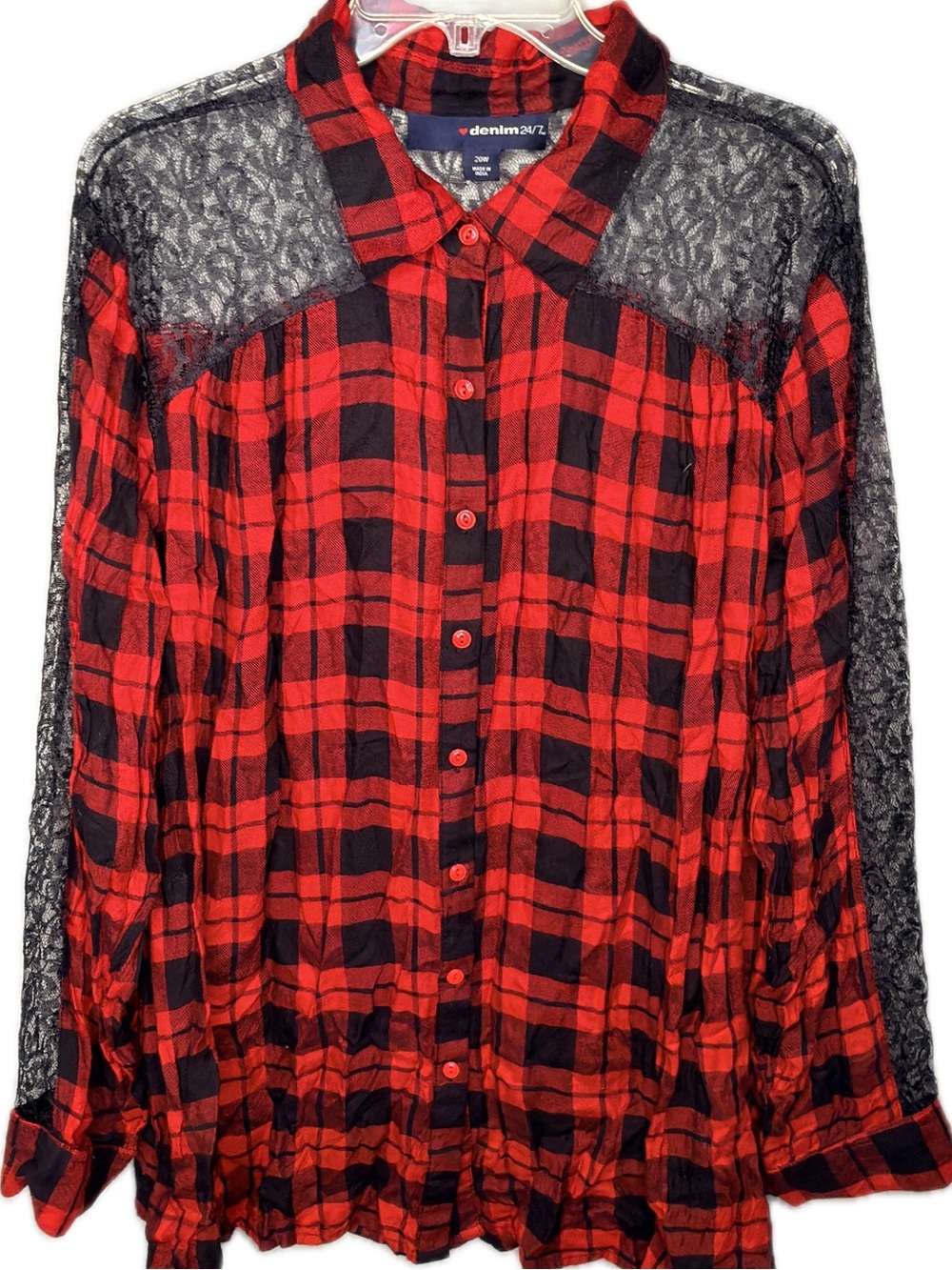 Denim 24/7 Lace Plaid Shirt